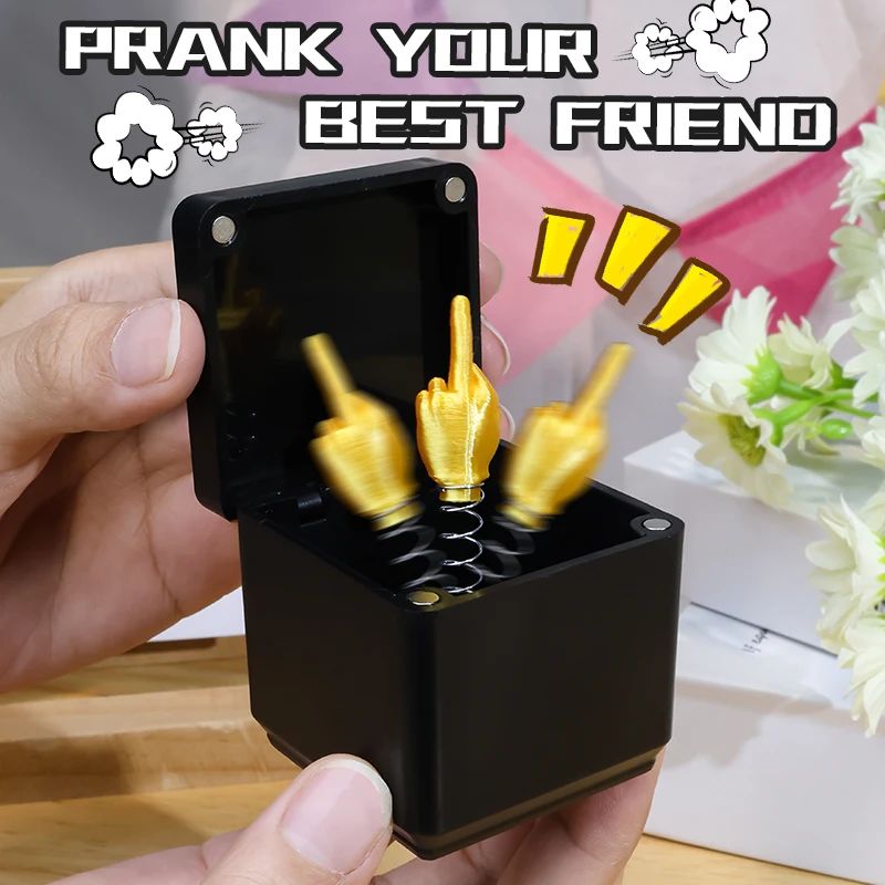 Middle Finger In A Box Funny Surprise Gift Box Pop up Christmas Novelty Fun Joke Prank Gag Quirky Gifts Toys for Adult Men Kids