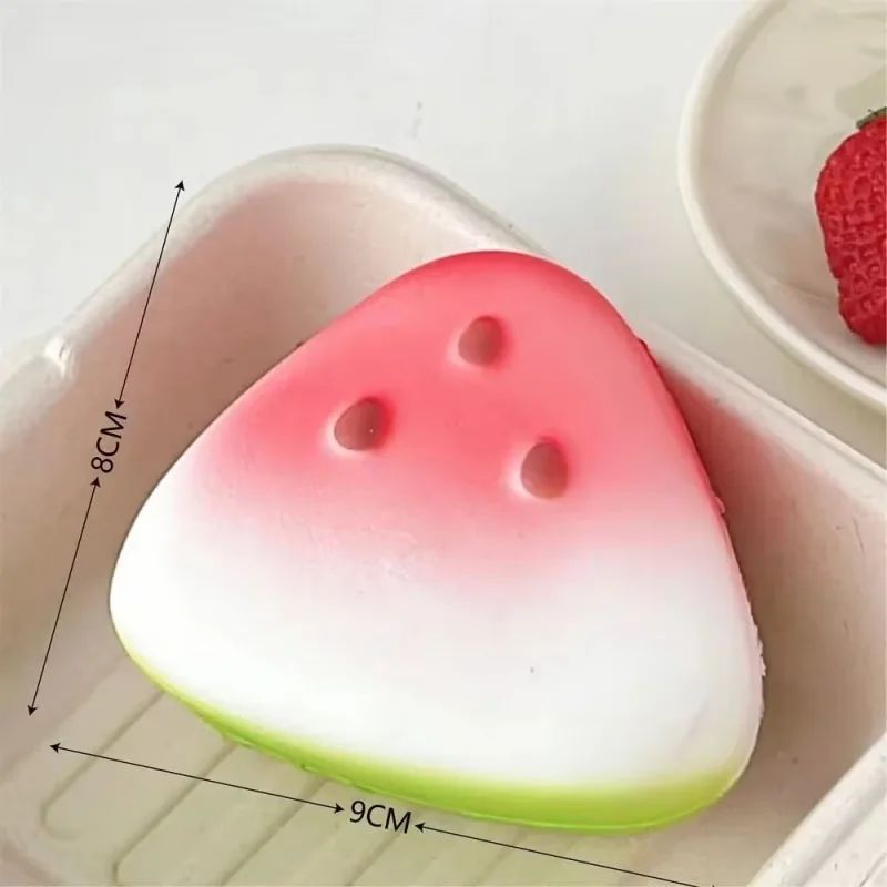 3 pieces Watermelon Squishy Fidget Toy Slow Rising Fruit Stress Reliever Anti-Anxiety Sensory Squeeze Toy for Kids & Adults (Fun Gift)