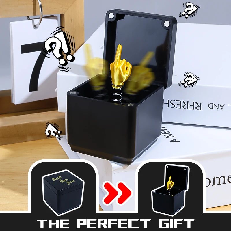 Middle Finger In A Box Funny Surprise Gift Box Pop up Christmas Novelty Fun Joke Prank Gag Quirky Gifts Toys for Adult Men Kids