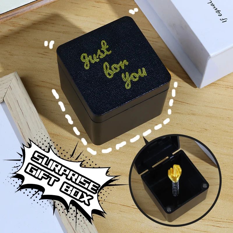 Middle Finger In A Box Funny Surprise Gift Box Pop up Christmas Novelty Fun Joke Prank Gag Quirky Gifts Toys for Adult Men Kids