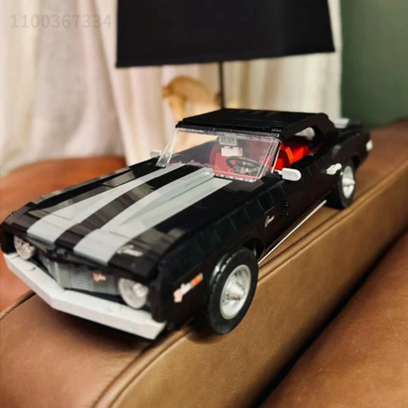 Black Vintage Car 10304 Model Building Kit Competition Car Assembly Toy for Adults, Birthday & Christmas Gift