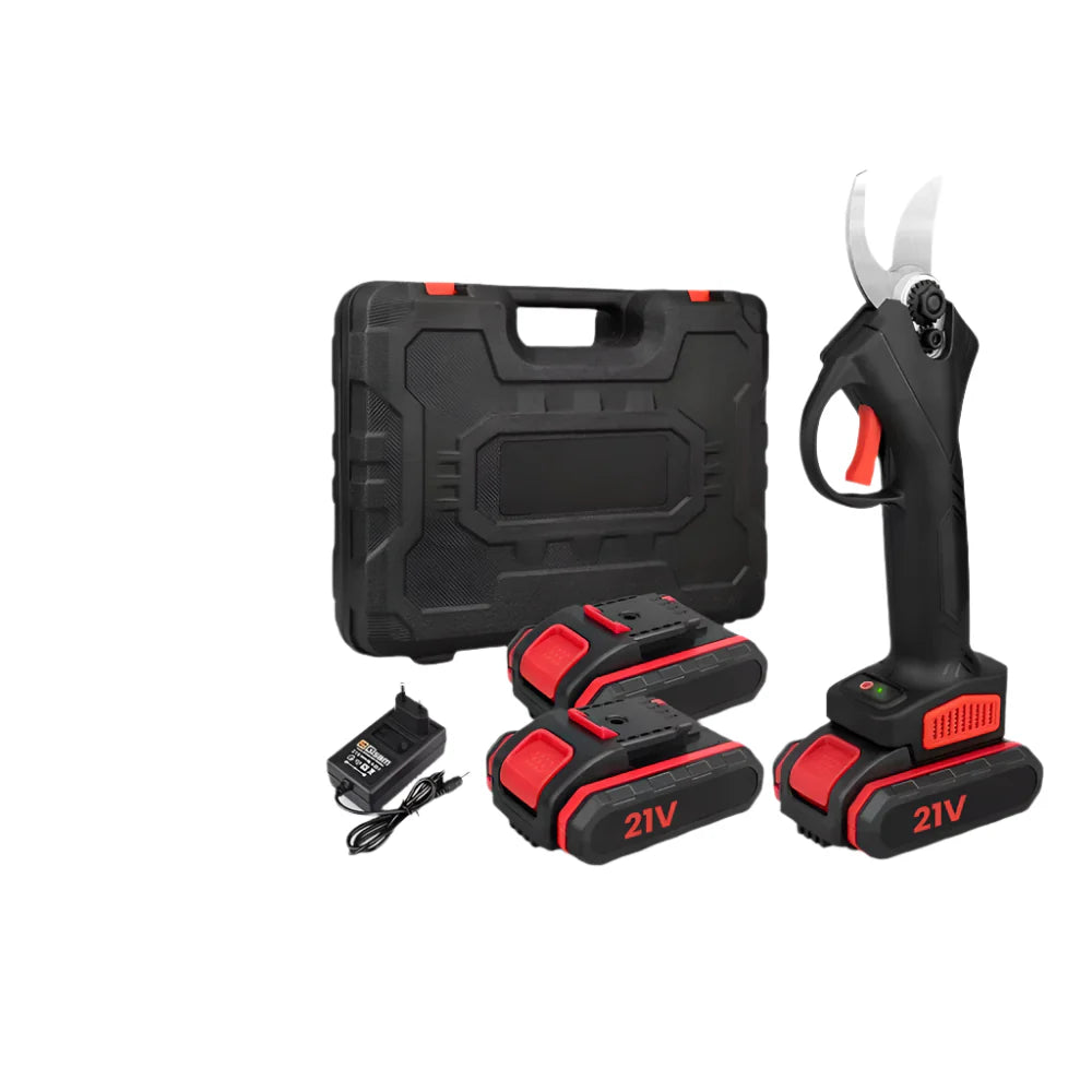 1200W Brushless Cordless Electric Pruner – 25mm Tree Branch Cutter with 2×21V Batteries | Garden & Bonsai Power Tool