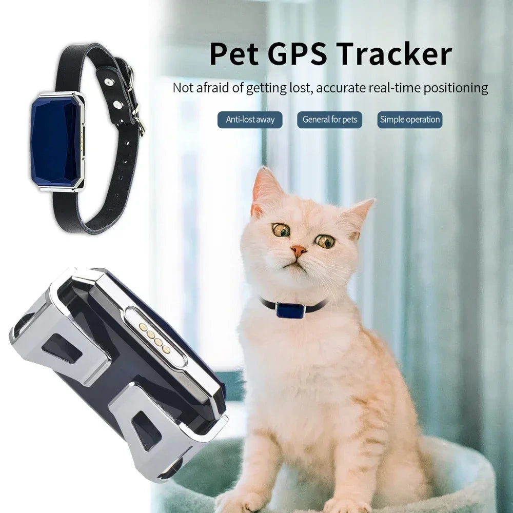 G12 Mini GPS Pet Tracker Collar – Waterproof, Anti-Lost, Real-Time Locator for Dogs & Cats