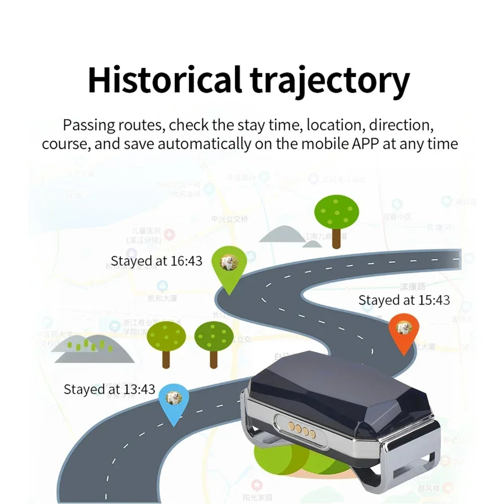 G12 Mini GPS Pet Tracker Collar – Waterproof, Anti-Lost, Real-Time Locator for Dogs & Cats