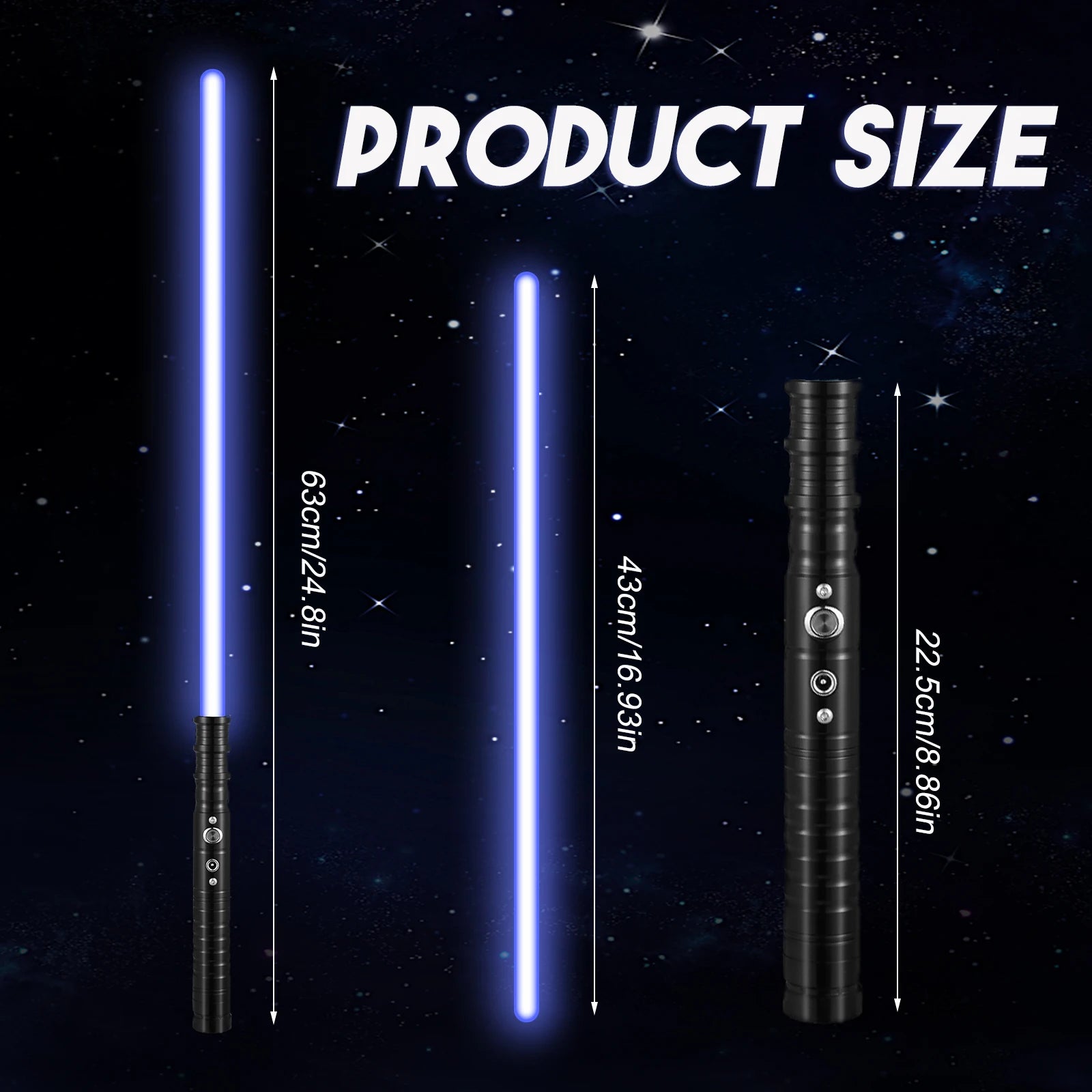 RGB 7-Color Duel Lightsaber for Kids – Black Metal Handle, Splicable LED Lightsaber, Halloween & Cosplay Gift