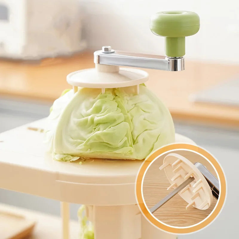 Multifunctional Cabbage Peeler & Vegetable Chopper – Hand Crank Stainless Steel Grater & Salad Cutter