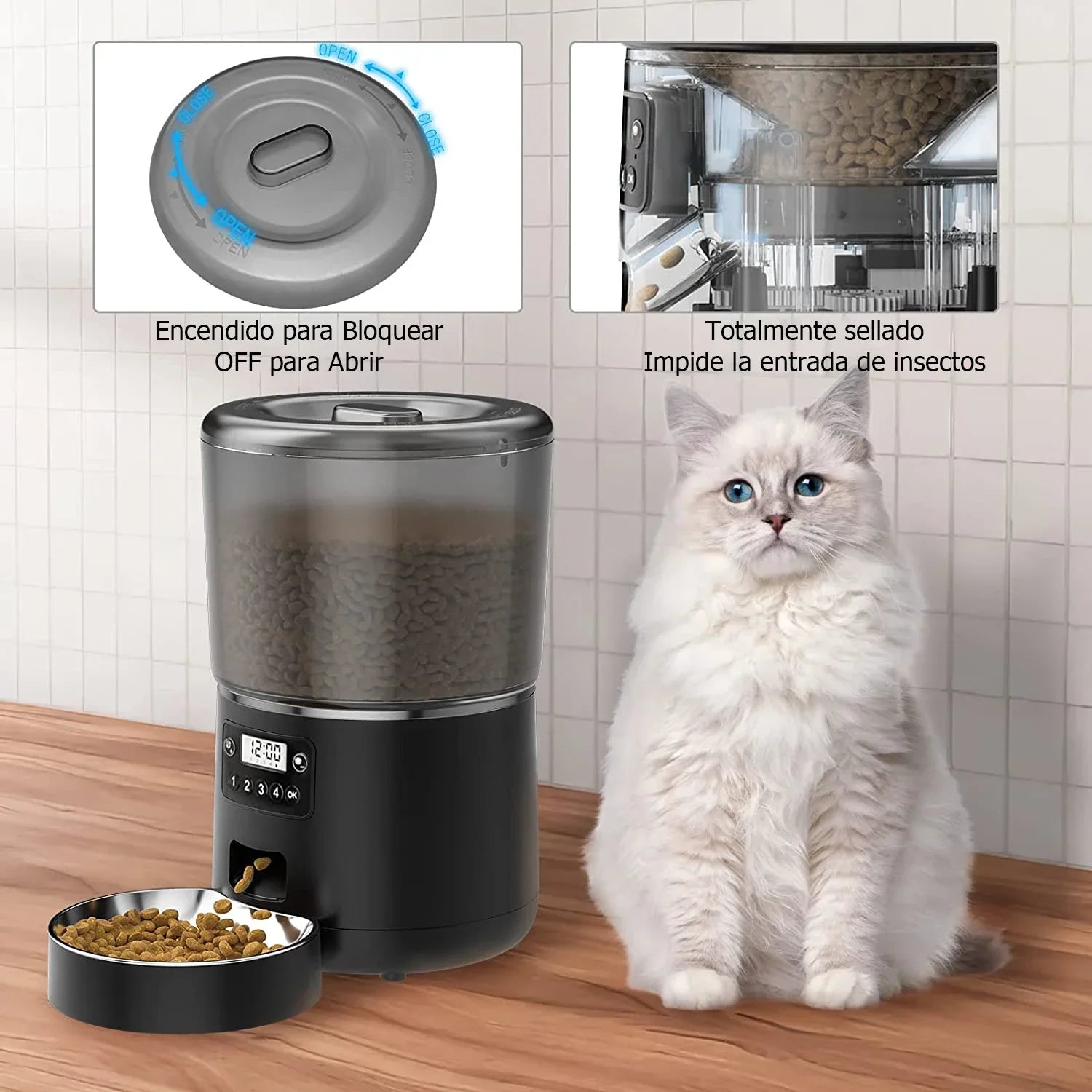 Automatic Pet Feeder 4L   Smart Cat & Dog Food Dispenser with Timer | Bug & Snag Resistant