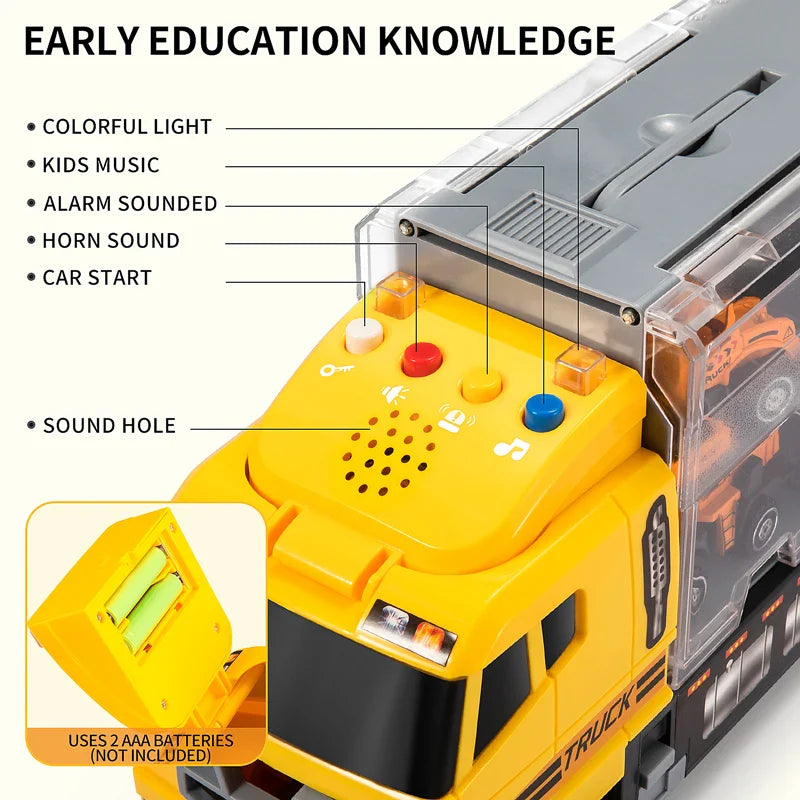5-in-1 Construction Vehicles Transport Truck   Carrier Toy Set for Kids, Boys & Girls Gift Idea  | Best toys for Kids
