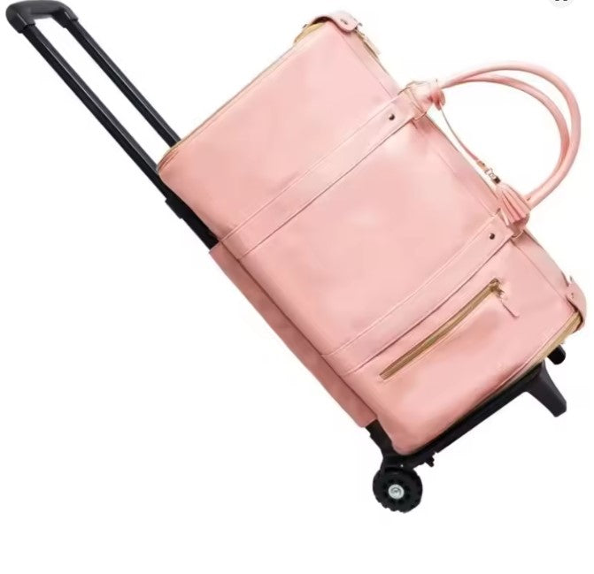 Carry On Duffel Bag for Travel Garment Suitcase for Dress Suit Convertible Rolling Weekender Flight Bag Garment Bags with Wheels